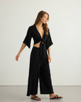 Aura Wrap Top - Black: Black / M-L