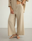 Aura Palazzo Pants - Oatmeal: Oatmeal / M-L