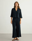 Aura Palazzo Pants - Black: Black / S-M
