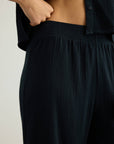 Aura Palazzo Pants - Black: Black / S-M
